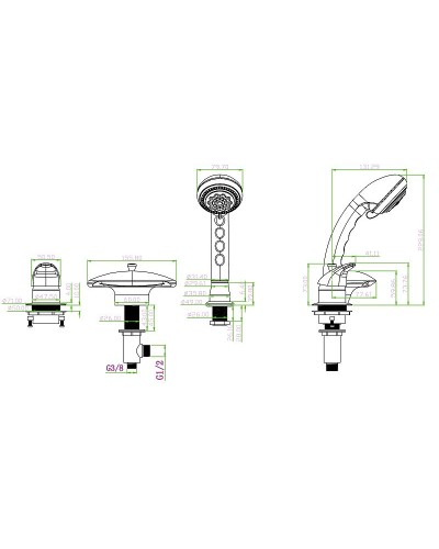 Смеситель на борт ванны Boheme Niagara 389-N Хром