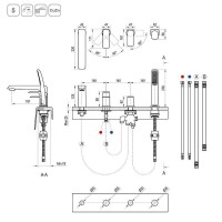Смеситель на борт ванны Ravak Flat FL 026.20 X070176 Черный матовый