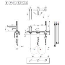 Смеситель на борт ванны Ravak Puri PU 026.20 X070186 Черный матовый