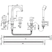 Смеситель на борт ванны Paini Cox 78CR109 Хром
