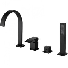 Смеситель на борт ванны Abber Wasserfall AF8613B Черный матовый