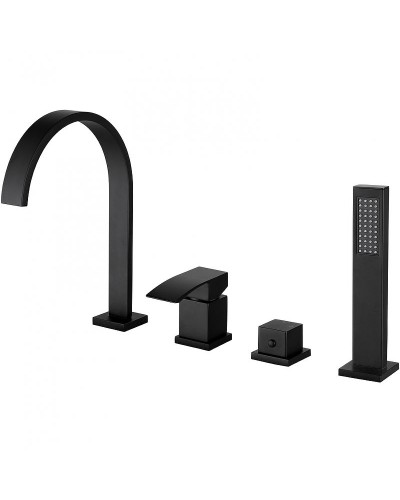 Смеситель на борт ванны Abber Wasserfall AF8613B Черный матовый