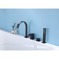 Смеситель на борт ванны Abber Wasserfall AF8613B Черный матовый