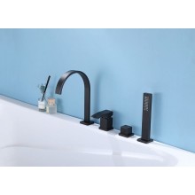 Смеситель на борт ванны Abber Wasserfall AF8613B Черный матовый