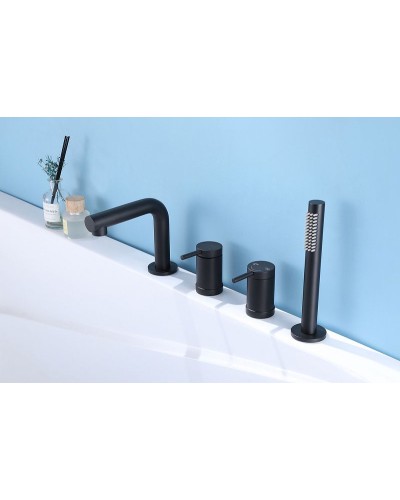 Смеситель на борт ванны Abber Emotion AF8813B Черный матовый