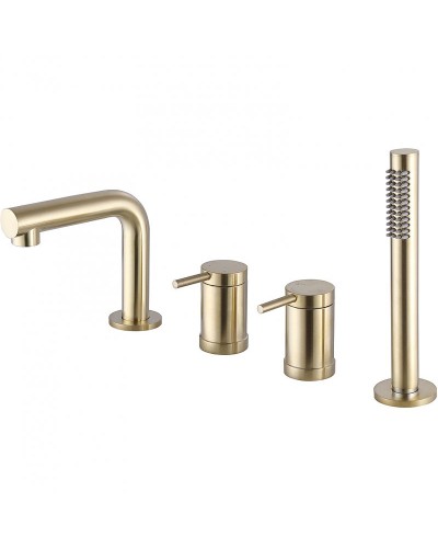 Смеситель на борт ванны Abber Emotion AF8813G Золото матовое