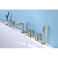 Смеситель на борт ванны Abber Emotion AF8813G Золото матовое