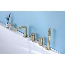 Смеситель на борт ванны Abber Emotion AF8813G Золото матовое