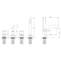 Смеситель на борт ванны Abber Emotion AF8813G Золото матовое