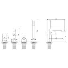 Смеситель на борт ванны Abber Emotion AF8813G Золото матовое