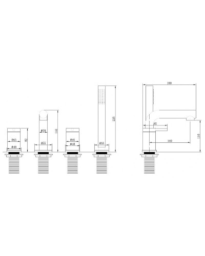 Смеситель на борт ванны Abber Emotion AF8813G Золото матовое