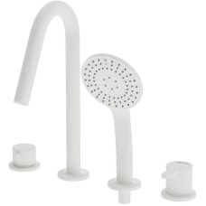 Смеситель на борт ванны Cezares Leaf LEAF-BVDM4-BIO Белый матовый