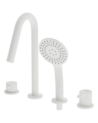 Смеситель на борт ванны Cezares Leaf LEAF-BVDM4-BIO Белый матовый