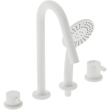 Смеситель на борт ванны Cezares Leaf LEAF-BVDM4-BIO Белый матовый