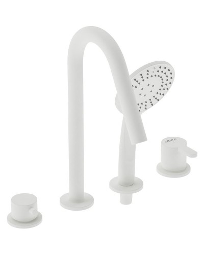 Смеситель на борт ванны Cezares Leaf LEAF-BVDM4-BIO Белый матовый