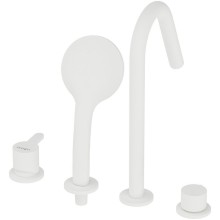 Смеситель на борт ванны Cezares Leaf LEAF-BVDM4-BIO Белый матовый