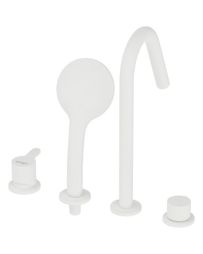 Смеситель на борт ванны Cezares Leaf LEAF-BVDM4-BIO Белый матовый