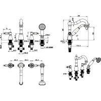 Смеситель на борт ванны Boheme Royal Cristal 395-Royal Золото