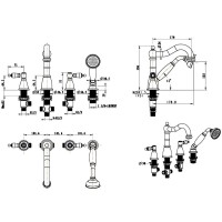 Смеситель на борт ванны Boheme Royal Cristal 396-Royal Хром