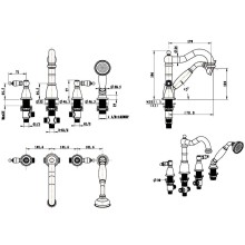 Смеситель на борт ванны Boheme Royal Cristal 396-Royal Хром
