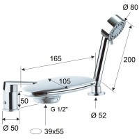 Смеситель на борт ванны Remer Dream D07UF Хром