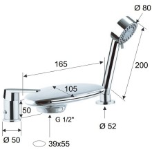 Смеситель на борт ванны Remer Dream D07UF Хром