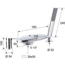 Смеситель на борт ванны Remer Infinity I07UF Хром