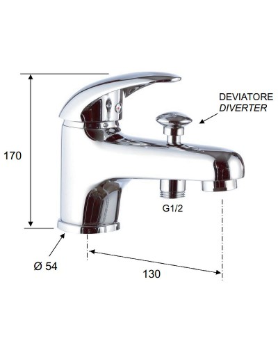Смеситель на борт ванны Remer Ten T04 Хром