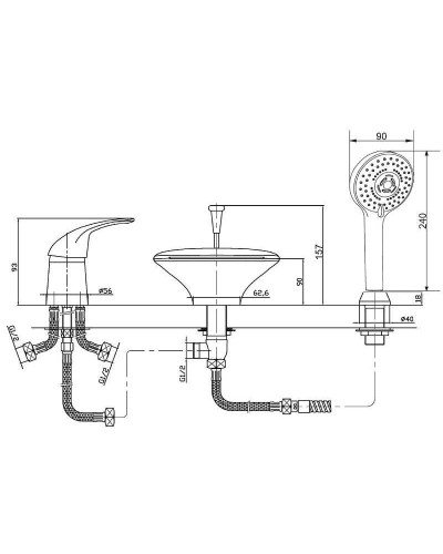 Смеситель на борт ванны Orange Iris M41-333w Белый