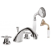 Смеситель на борт ванны с ручным выдвижным душем CEZARES NOSTALGIA-BVD-02-Bi