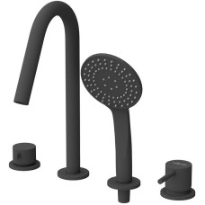 Смеситель на борт ванны Cezares Leaf LEAF-BVDM4-L-NOP Черный матовый