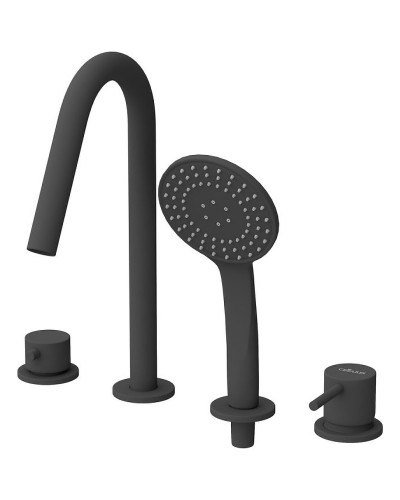 Смеситель на борт ванны Cezares Leaf LEAF-BVDM4-L-NOP Черный матовый