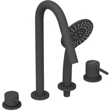 Смеситель на борт ванны Cezares Leaf LEAF-BVDM4-L-NOP Черный матовый