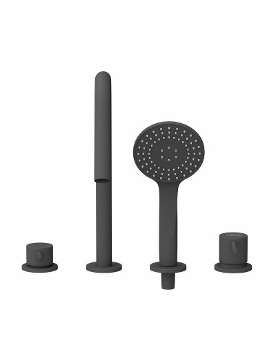 Смеситель на борт ванны Cezares Leaf LEAF-BVDM4-L-NOP Черный матовый