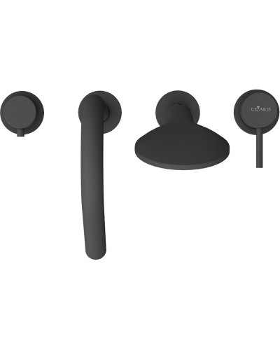 Смеситель на борт ванны Cezares Leaf LEAF-BVDM4-L-NOP Черный матовый