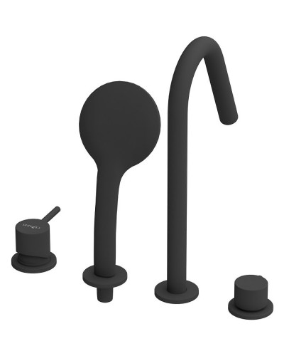 Смеситель на борт ванны Cezares Leaf LEAF-BVDM4-L-NOP Черный матовый