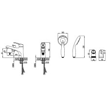 Смеситель на борт ванны Lemark Omega LM3115C Хром