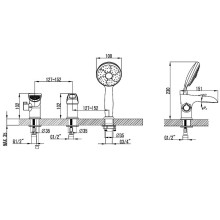 Смеситель на борт ванны Lemark Omega LM3145C Хром