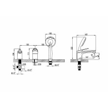 Смеситель на борт ванны Lemark Luna LM4145C Хром