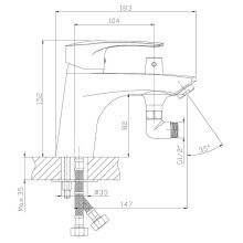 Смеситель на борт ванны Rossinka T T40-38 Хром
