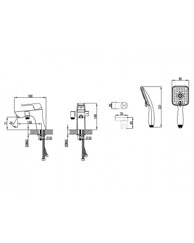 Смеситель на борт ванны Lemark Unit LM4515C Хром
