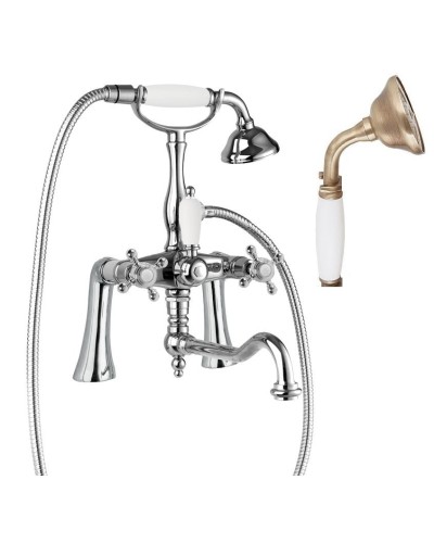 Смеситель на борт ванны с ручным душем, шлангом 150 см CEZARES GOLF-PBV2-02-Bi