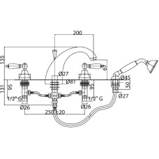 Смеситель на борт ванны Cezares First-BVD-01-M Хром