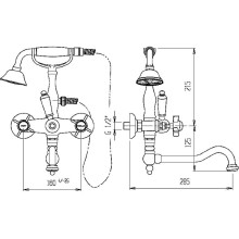 Смеситель на борт ванны Cezares First-PBV2-01-Bi Хром