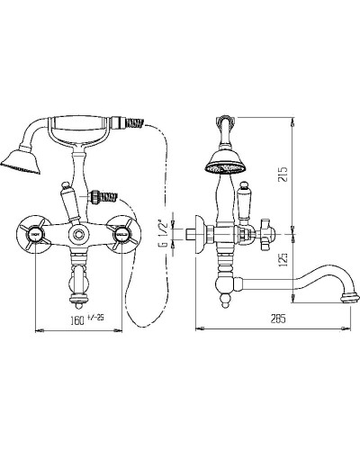 Смеситель на борт ванны Cezares First-PBV2-01-Bi Хром