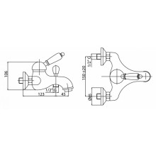 Смеситель на борт ванны Cezares Vintage VINTAGE-PBVM-01-Sw Хром