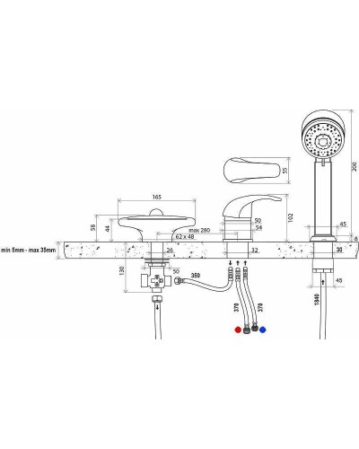 Смеситель на борт ванны Ravak Rosa RS 025.00 X07P003 Хром