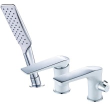 Смеситель на борт ванны Lemark Allegro LM5945CW Хром Белый