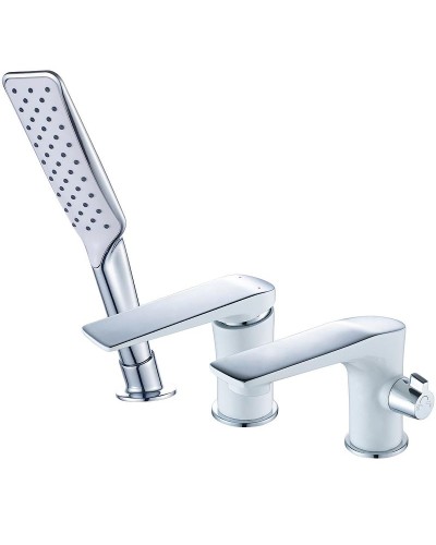 Смеситель на борт ванны Lemark Allegro LM5945CW Хром Белый