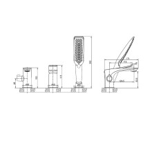 Смеситель на борт ванны Lemark Allegro LM5945CW Хром Белый